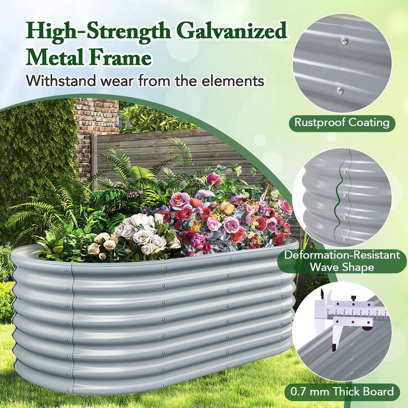 Gymax Raised Garden Bed Kit Planter Raised Garden Boxes Outdoor 65'' x