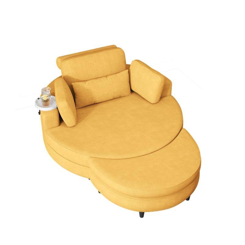 51“ beige corduroy sofa Circular lounge chair