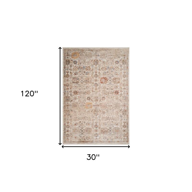 HomeRoots Floral Medallion Traditional Runner Area Rug