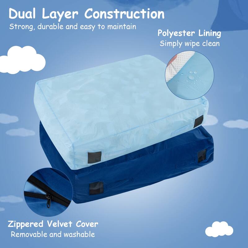 Costway 47" x 35.5" Crash Pad Sensory Mat with Foam Blocks and - See Details