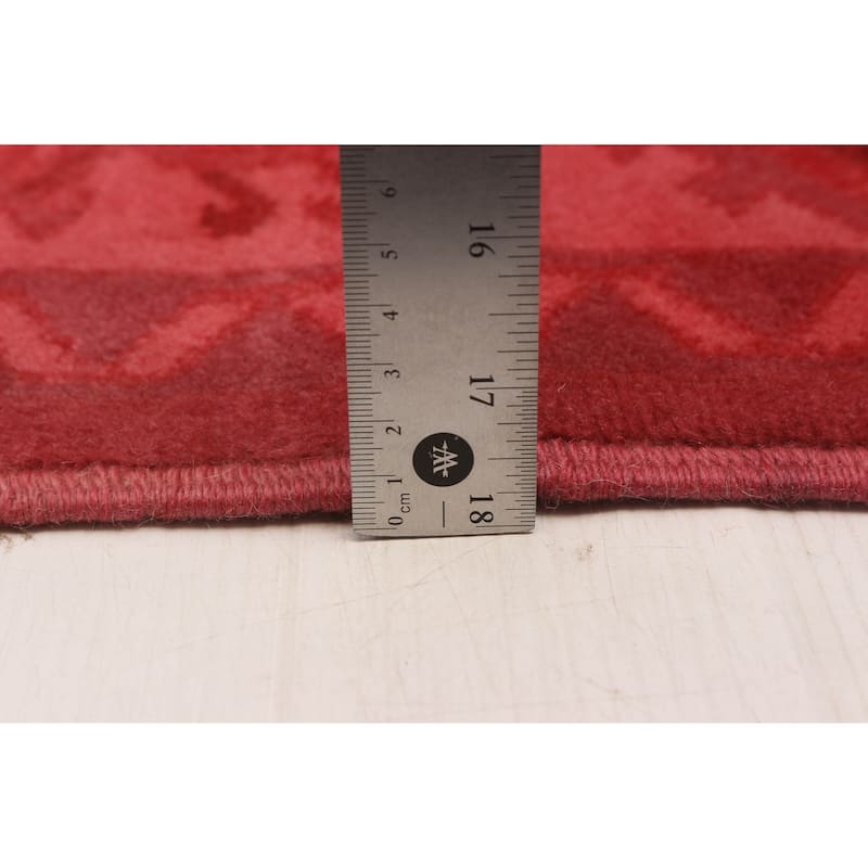 ECARPETGALLERY Hand-knotted Color Transition Light Red, Pink Wool Rug - 6'8 x 10'2