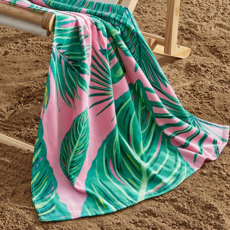 Linery & Co. 100% Cotton Printed Beach Towel for Kids, 30" x 60"