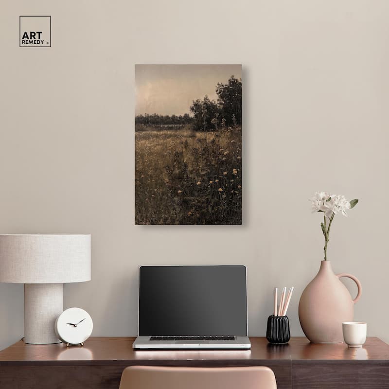 Vintage Meadow Canvas by Art Remedy, Gallery Wrapped