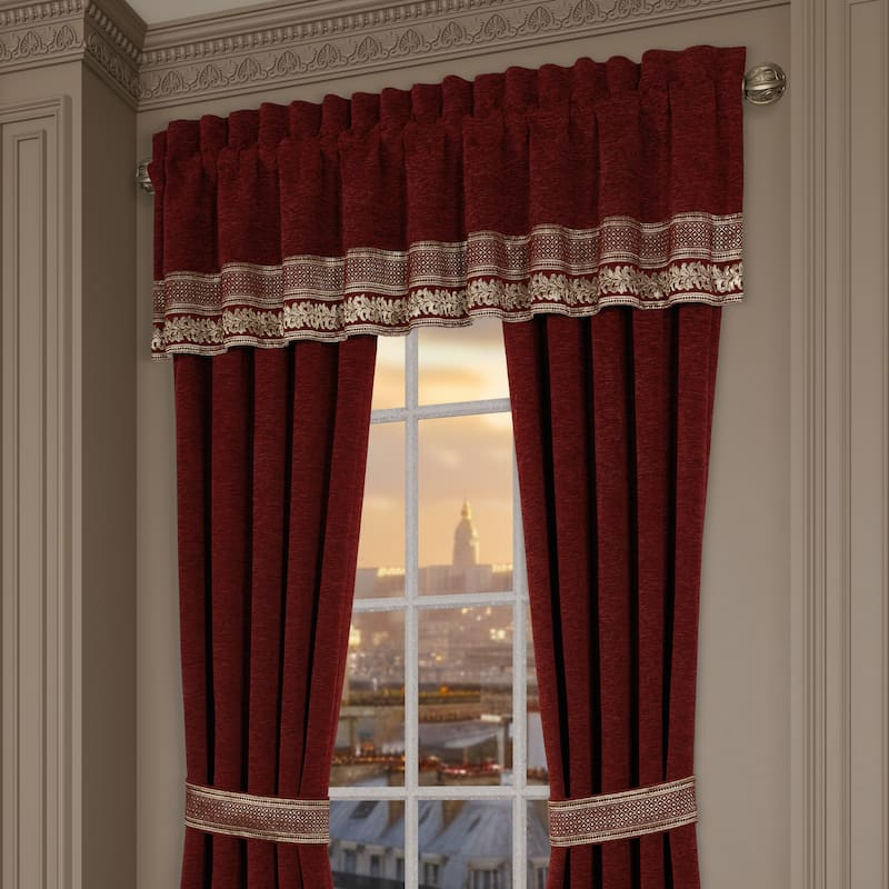J. Queen New York Laurenza Window Straight Valance - Crimson