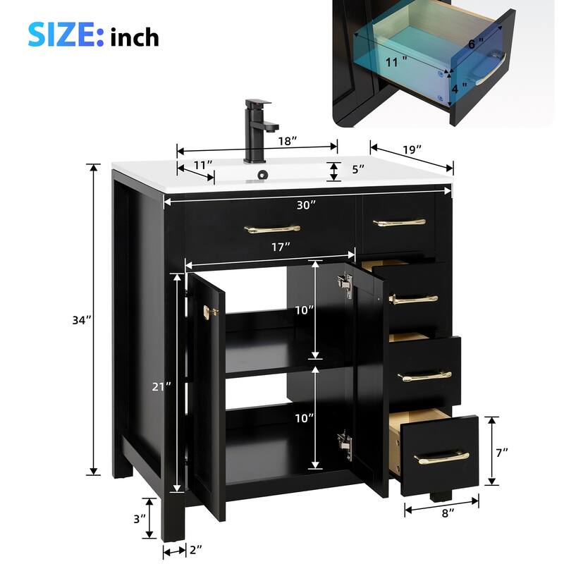 Bathroom Vanity with Sink & Faucet