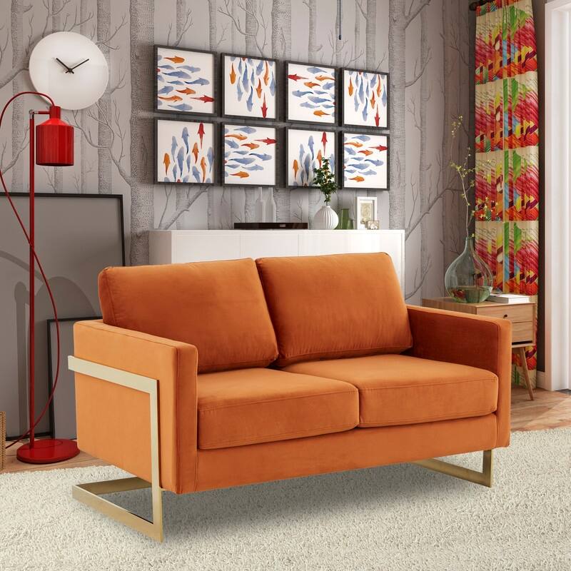 Lincoln Velvet 2-Seater Sofa with Foam Cushions Pocket Spring Stainless Steel Base Removable Cushion Fully Assembled