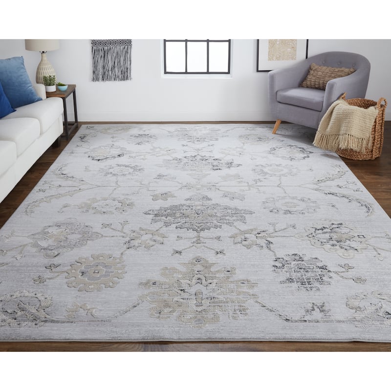 Grand Bazaar Adana Machine Made Damask Transitional Area Rug