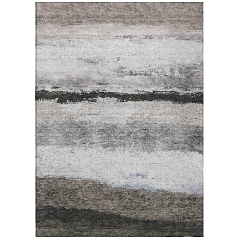 Machine Washable Indoor/Outdoor Watercolor Ombre Chantille Rug