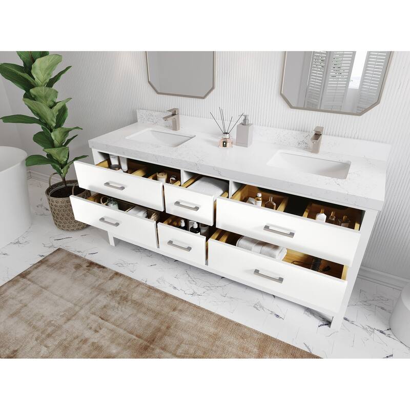 Willow Collections 72 in. W x 22 in. D Parker Double Sink Bathroom Vanity with Countertop