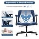 preview thumbnail 7 of 7, Ergonomic Linen Office Chair with Armrests, Adjustable Height, Tilt & 360° Swivel, Lumbar Pillow, Wheels