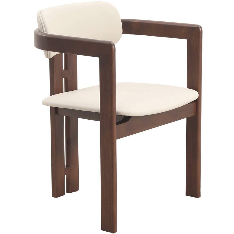 Velo Solid Wood Dining Chair Open Back Modern Accent Side Armchair - Walnut