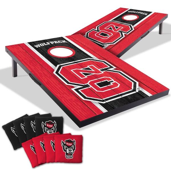 slide 2 of 7, NC State Wolfpack NCAA Compact 2x3 Tailgate Cornhole Board Set Include Carrying Case