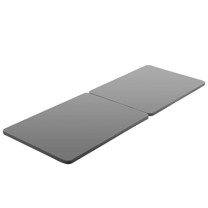 Grey Oxford Fabric Heavy-Duty Wooden Bunkie Board with Modular Design and Breathable Cover - Full