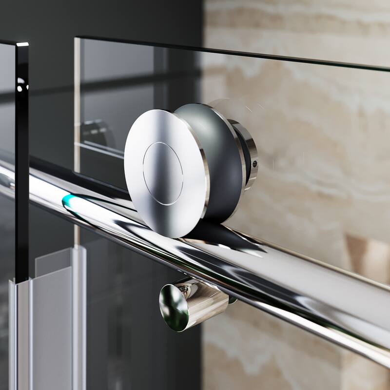 ELEGANT 60 x 72 Frameless Sliding Shower Door Stainless Steel