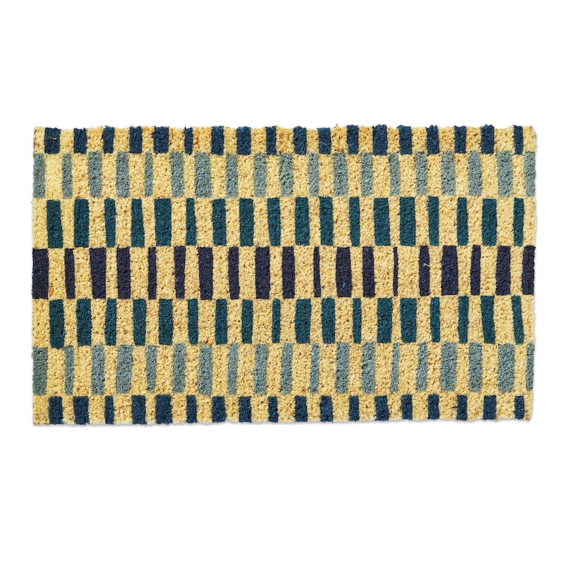 1'6" x 2'6" Summer Living Stripe Coir Mat Rectangle Indoor and Outdoor Coir Door Welcome Mat
