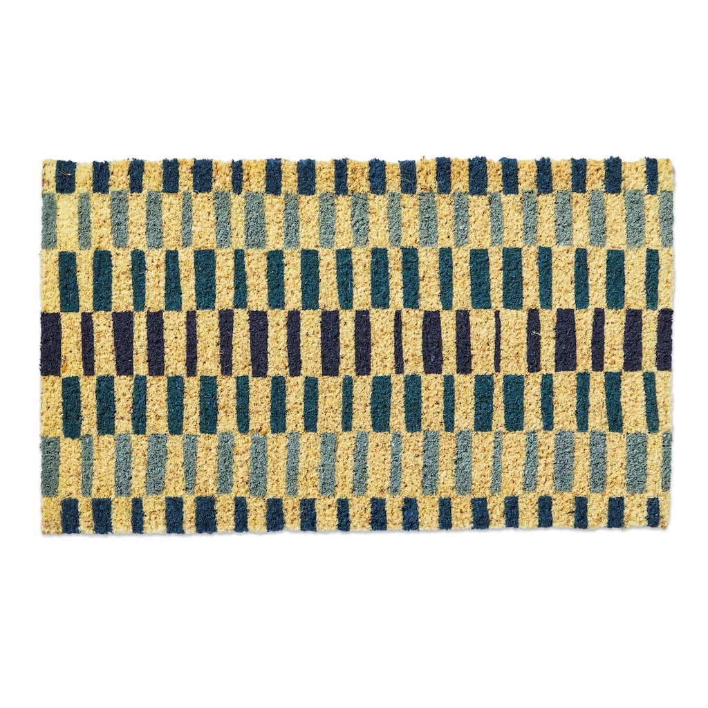 1'6" x 2'6" Summer Living Stripe Coir Mat Rectangle Indoor and Outdoor Coir Door Welcome Mat