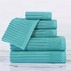 preview thumbnail 87 of 97, Superior Soho Ribbed Cotton 6-Piece Assorted Towel Set Turquoise