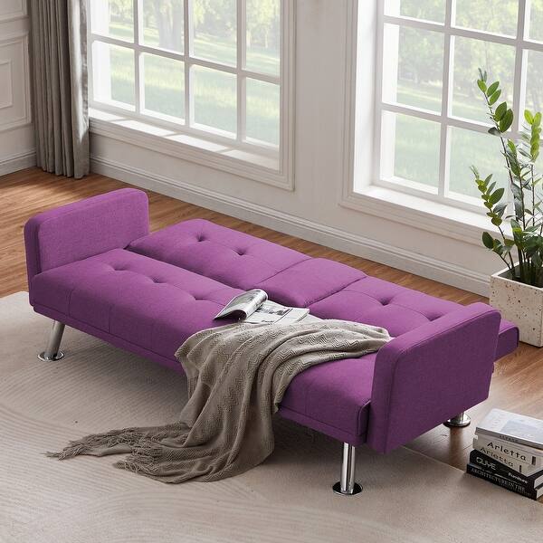 Convertible Folding Sofa Bed Adjustable Back Fabric Sleeper Sofa with