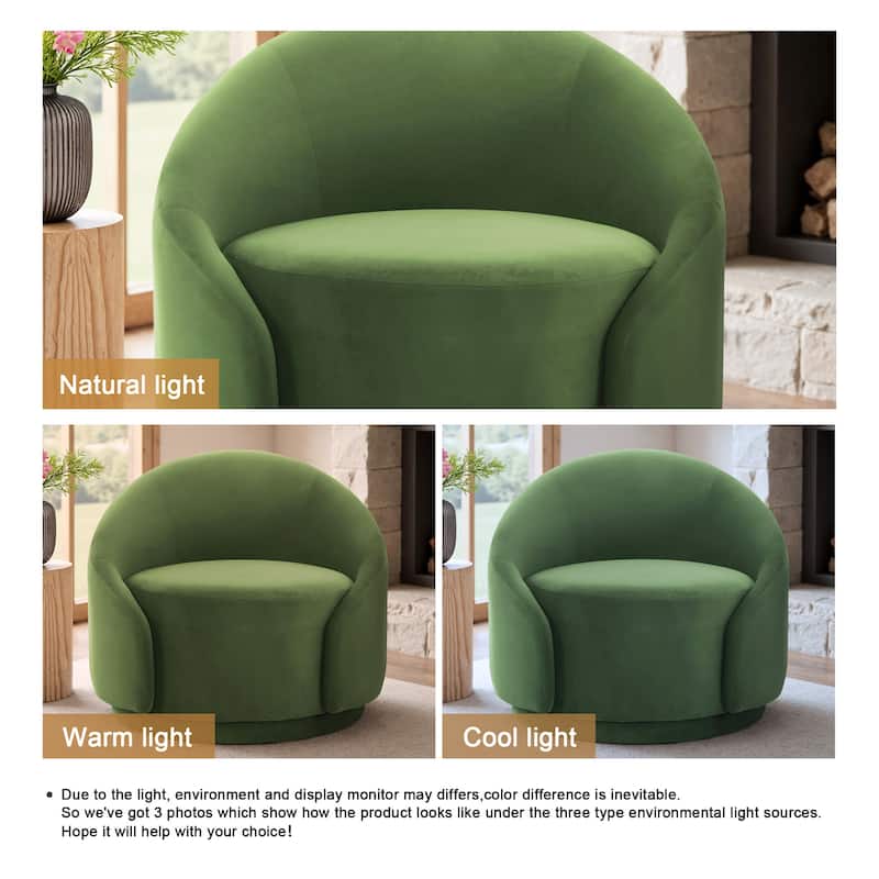 35" Wide 360-Degree Swivel Accent Barrel Chair