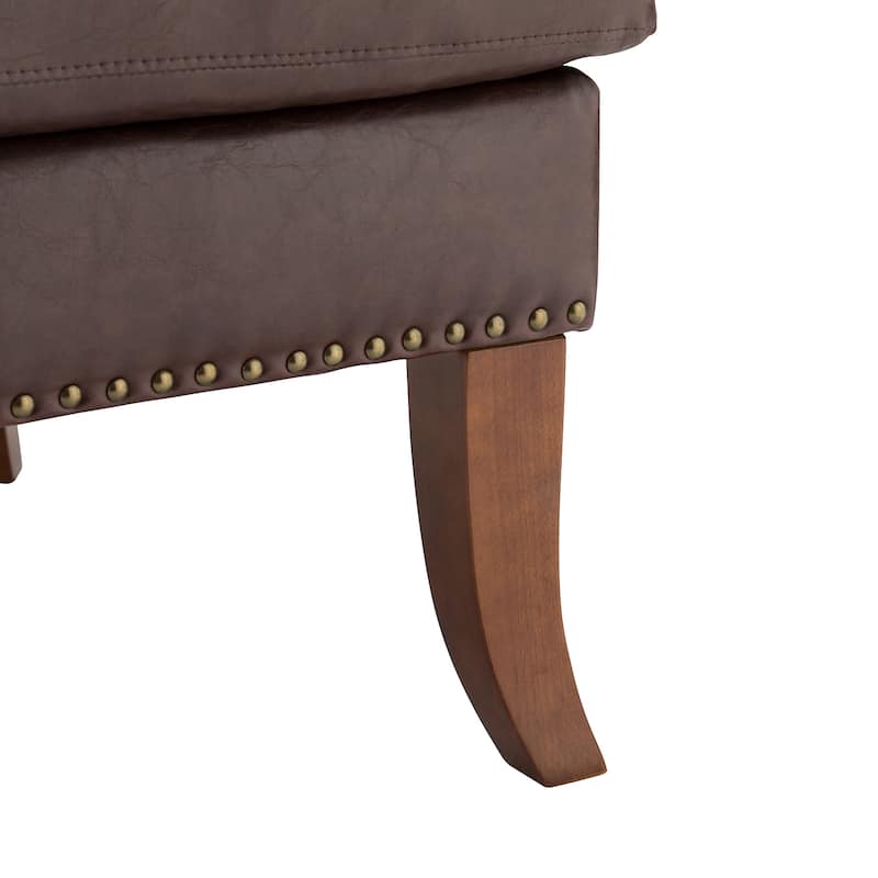 Konrad Comfy Living Room Vegan Leather Armchair by HULALA HOME