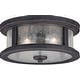 preview thumbnail 1 of 7, Vaxcel Lighting Cumberland 2 Light 13" Wide Outdoor Flush Mount Drum Rust Iron