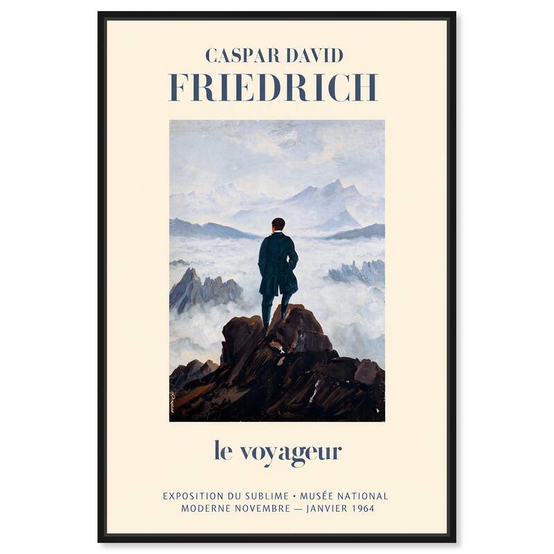 Wanderer in a Sea of Mist Canvas by Art Remedy - Black - 20" x 30"