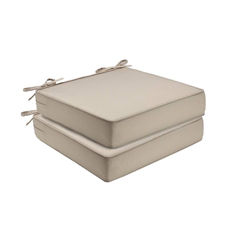 Patio Chair Cushion for Outdoor Furniture 19x19x4 Inch - Khaki