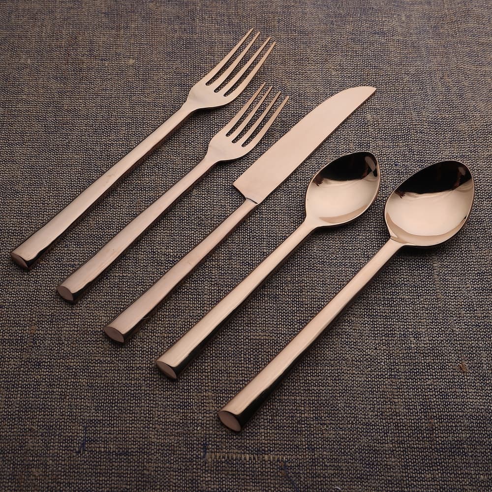 Brier Gold PVD 5 Pc. Flatware Set