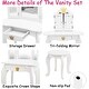 preview thumbnail 18 of 25, Girls Vanity Table with Mirror and Drawer