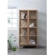 preview thumbnail 1 of 0, Rye Studio Modern Glass Panel Cabinet, Natural Oak 74.75"H