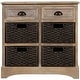 preview thumbnail 21 of 48, 28” Farmhouse Solid Wood Storage Cabinet with Two Drawers and Four Rattan Baskets