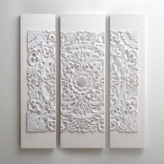Madison Park Mandala Triptych 3-piece Dimensional Resin Canvas Wall Art Set