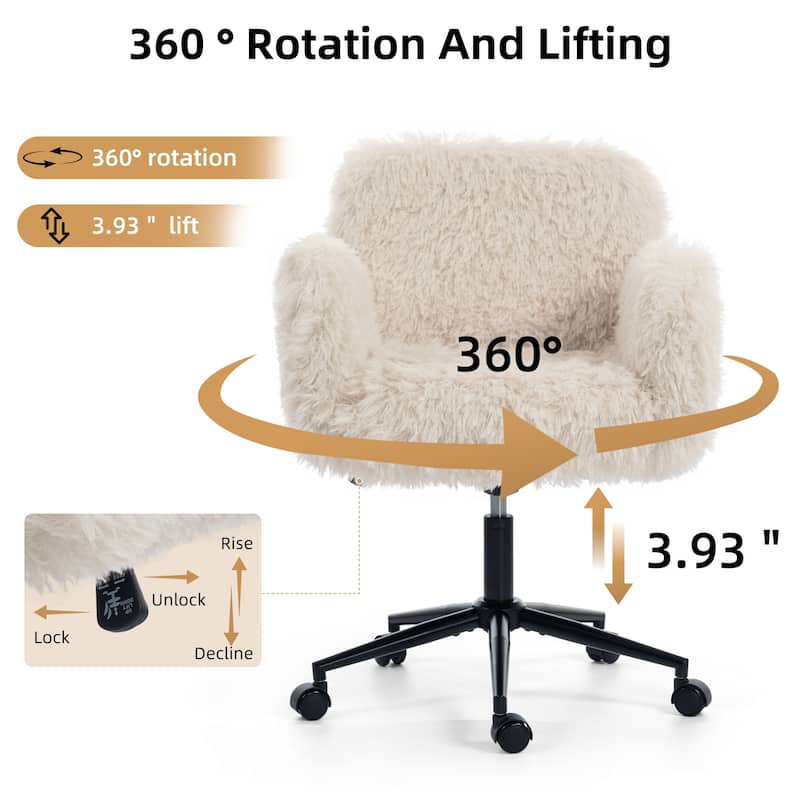 Criss Cross Chair with 5-Gear Adjustable Armrests & Wheels, Ergonomic Thickened Backrest Swivel Desk Chair for Home Office