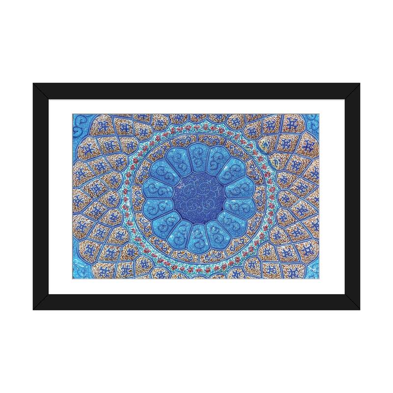 iCanvas "Ancient Arab Islamic Designs. Blue Pottery, Madaba, Jordan" by William Perry - Black - 24x32x1