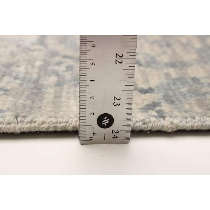 ECARPETGALLERY Hand-knotted Mystique Grey Wool Rug - 2'7 x 10'0