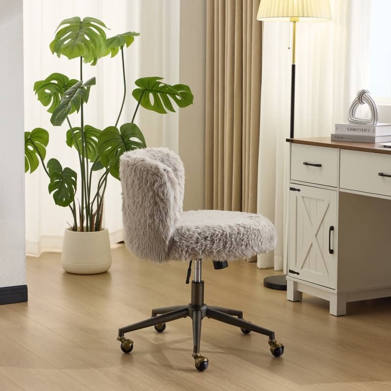 Plush Velvet Swivel Chair Antique Bronze Base With Wheels