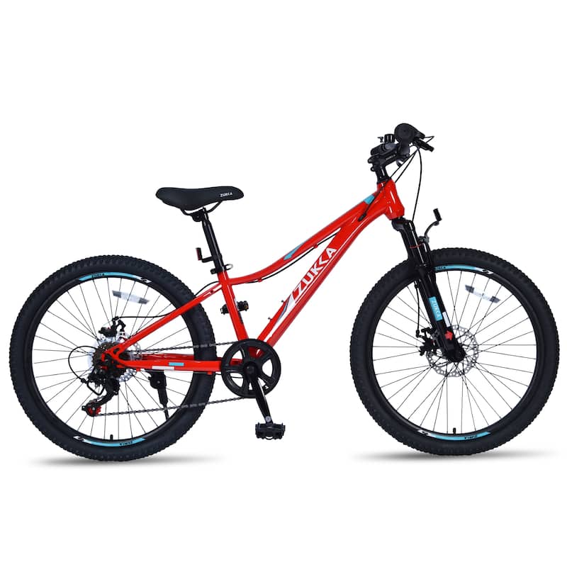Mountain Bike For Girls And Boys Mountain 24 Inch Shimano 6-Speed Bike - Red