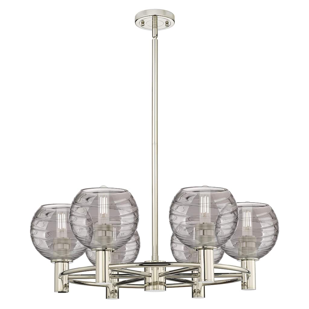 Innovations Lighting Downtown Urban - Crown Point - 6 Light 26" Athens Deco Swirl Stem Hung Chandelier