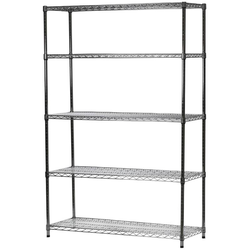 Shelving.com Chrome Wire Shelving with 5 Shelves - 18"d x 54"w - 96" h