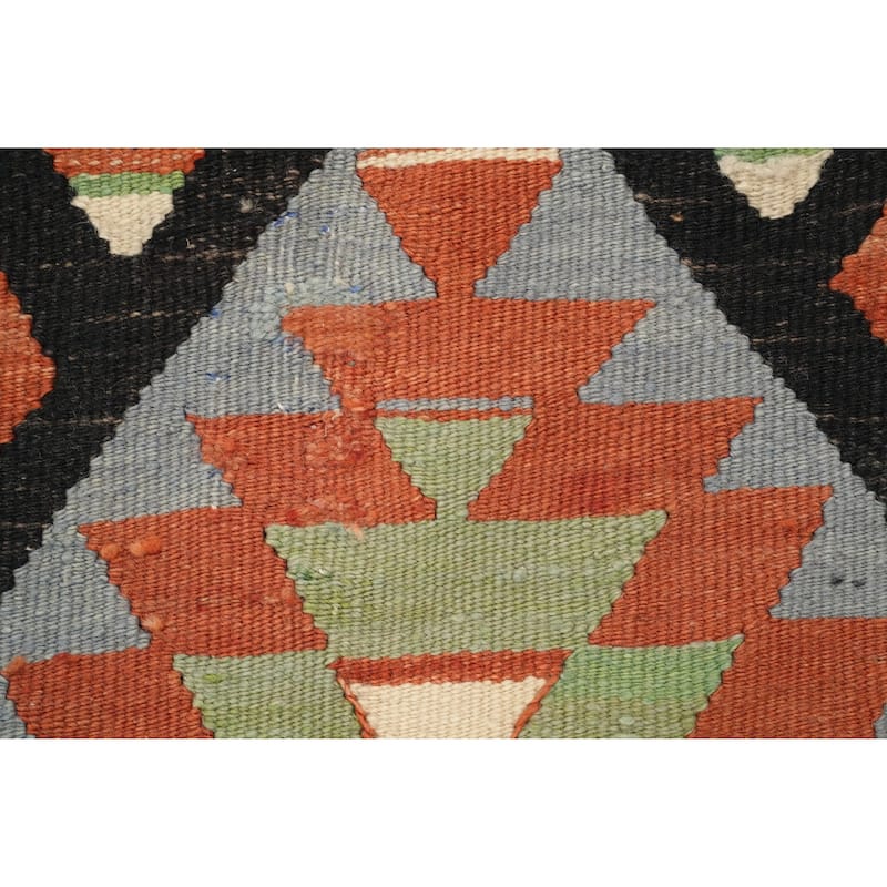 Hand Woven Oriental 100% Wool Carpet Southwestern Tribal Multi-Colored Kilim Area Rug - 10' 3'' X 5' 3''