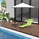 preview thumbnail 1 of 7, Outsunny Portable Sun Lounger, Folding Chaise Lounge Chair w/ Adjustable Backrest & Pillow for Beach, Poolside and Patio, Green