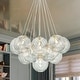preview thumbnail 11 of 29, 13/ 19-Light Modern Glam Large Sputnik Cluster Glass Globe Bubble Chandelier with Swirled Glass Bubble Globe (Bulb Not Included)
