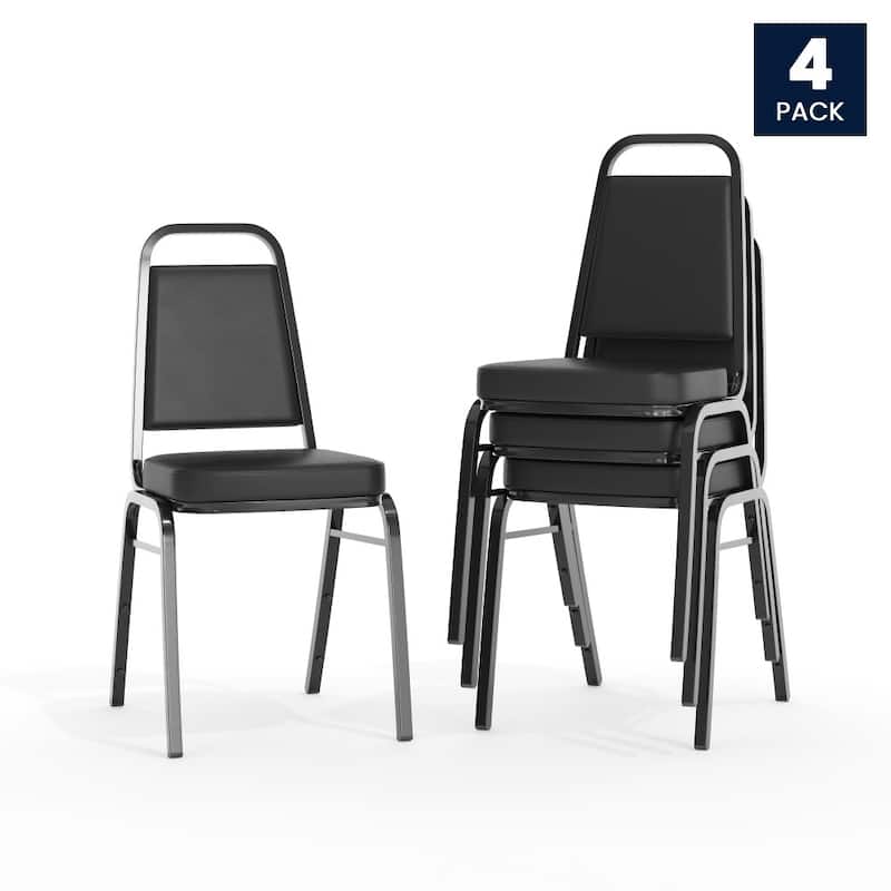 4 Pack Trapezoidal Back Stacking Banquet Chair - 20.25"D x 17.5"W x 36"H