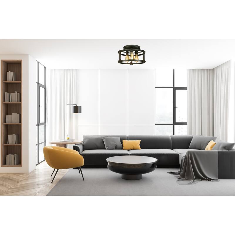 Eglo Wymer 3-Light Ceiling Light in Bronze