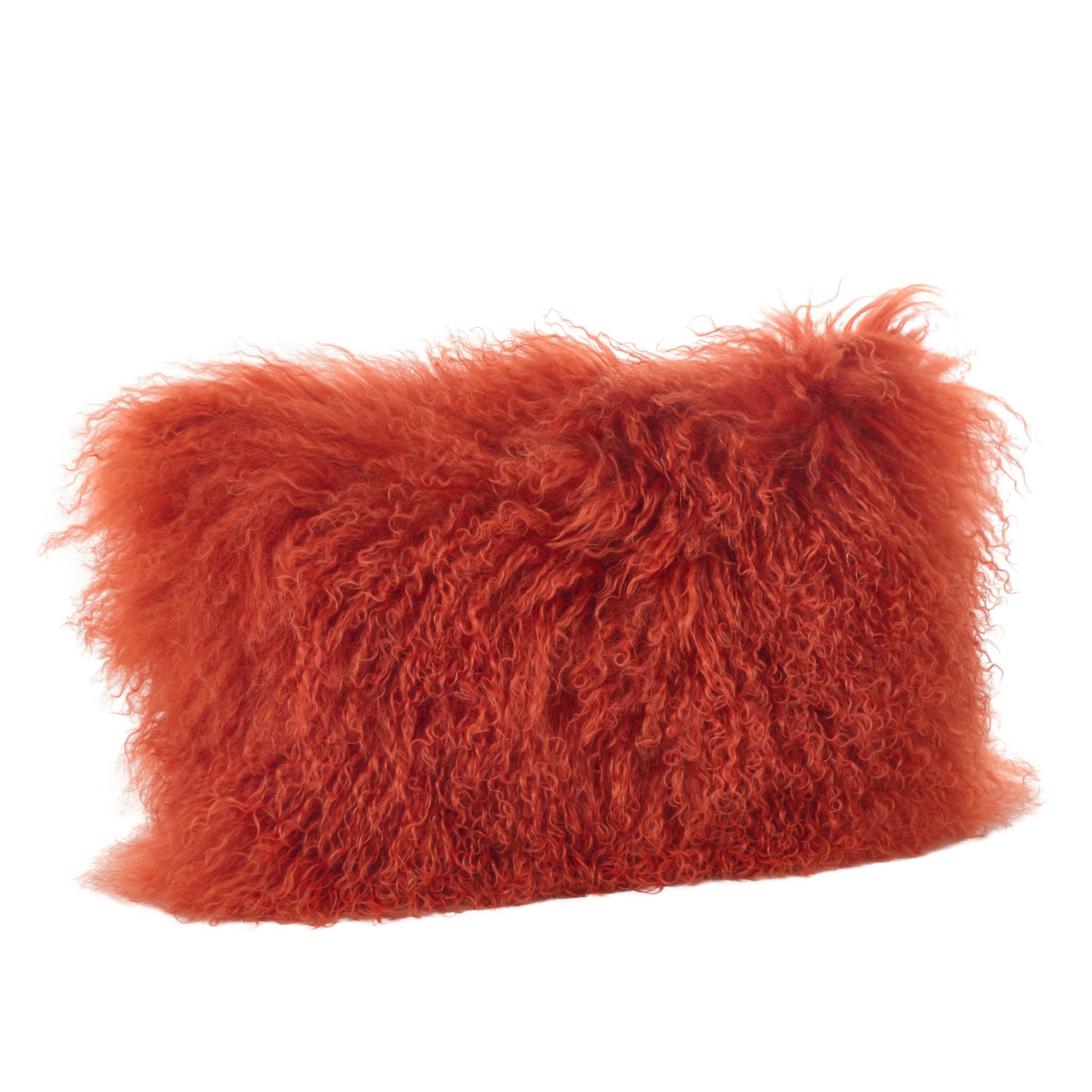 当季大流行 新品SARO LIFESTYLE 100% Wool Mongolian Lamb Fur Throw Pillow with Poly  Filling,