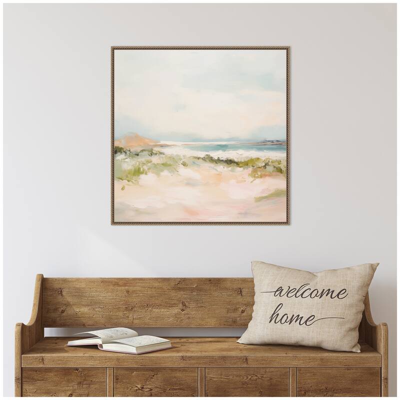 Kate and Laurel Tranquil Landscape III Square by Amy Lighthall Framed Canvas Wall Art Print