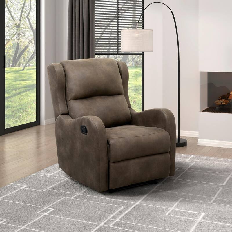 Faux Leather Manual Recliner for Living Room
