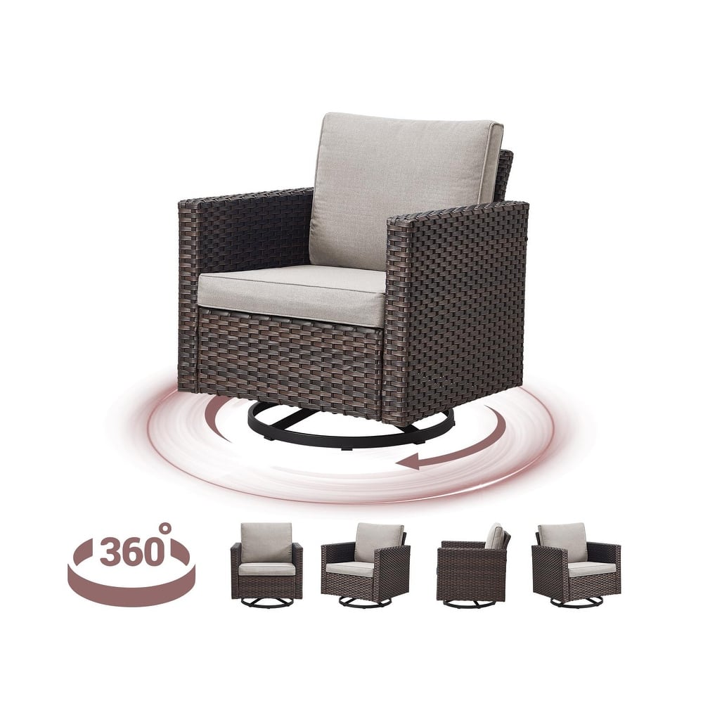 Gymojoy Patio Wicker Rocking Glider Chair with Cushion