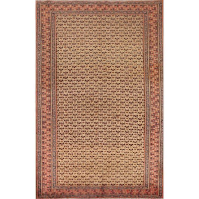 Floral Anatolian Vintage Area Rug Hand-Knotted Bedroom Wool Carpet - 5'1" X 7'3"
