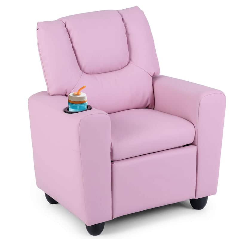 Costway Kids Recliner Chair with Cup Holder & Side Pocket Adjustable